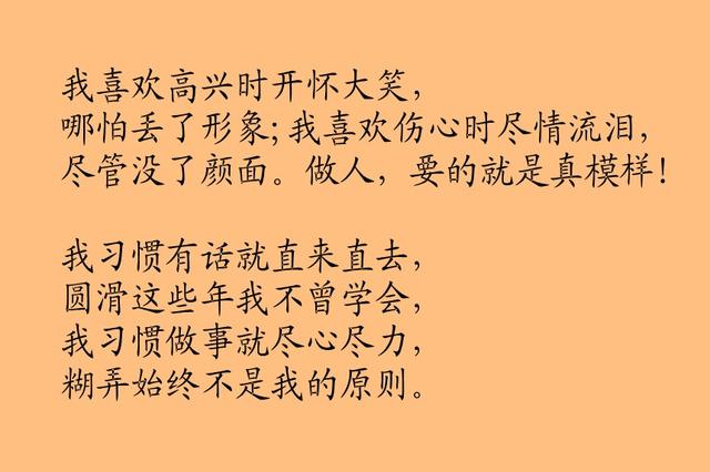 我喜欢真实，我习惯直接