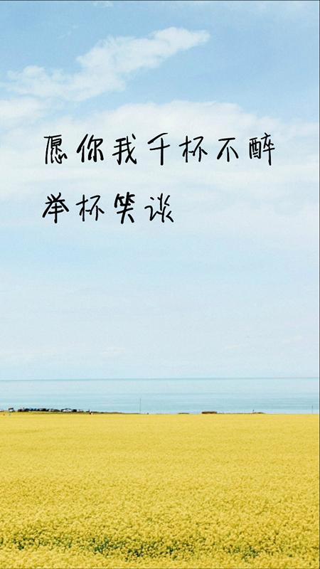 八个句子，愿你我千杯不醉，举杯笑谈