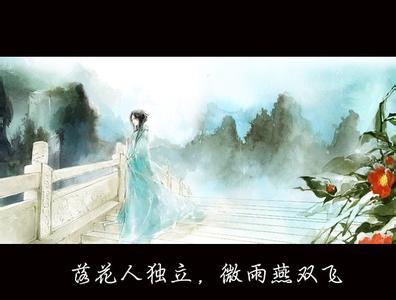 落花人独立，微雨燕双飞！